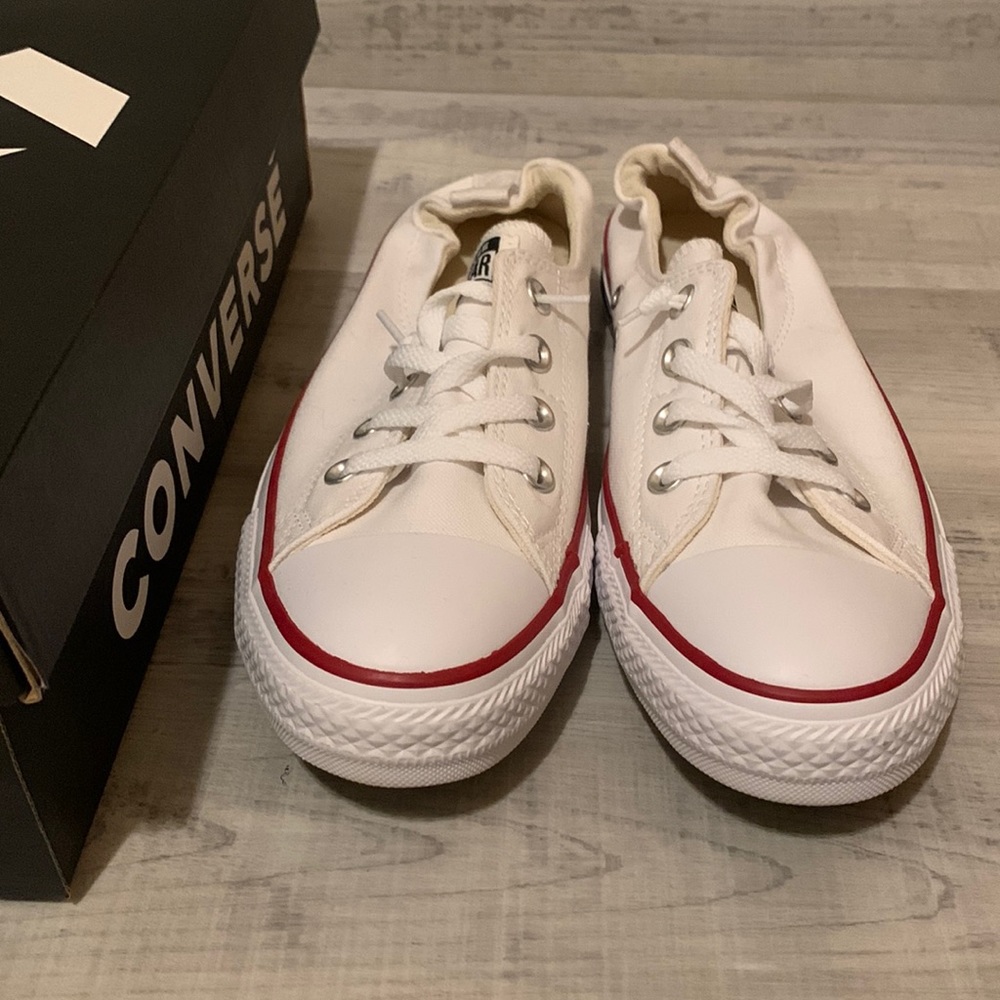 White Low Top Converse Shoreline